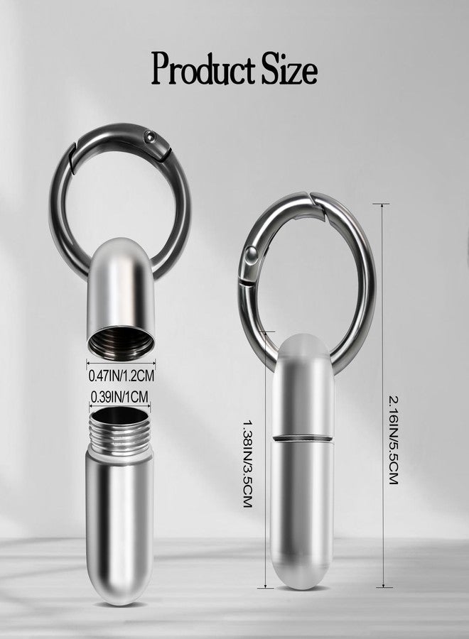 Taefuwr Tiny Keychain Pill Holder, Small Keychain Pill Holder Titanium,Waterproof Tiny Pill Container with Keyring,Mini Portable Titanium Pill Case for Travel for Purse Pocket (Glossy) - Image 2